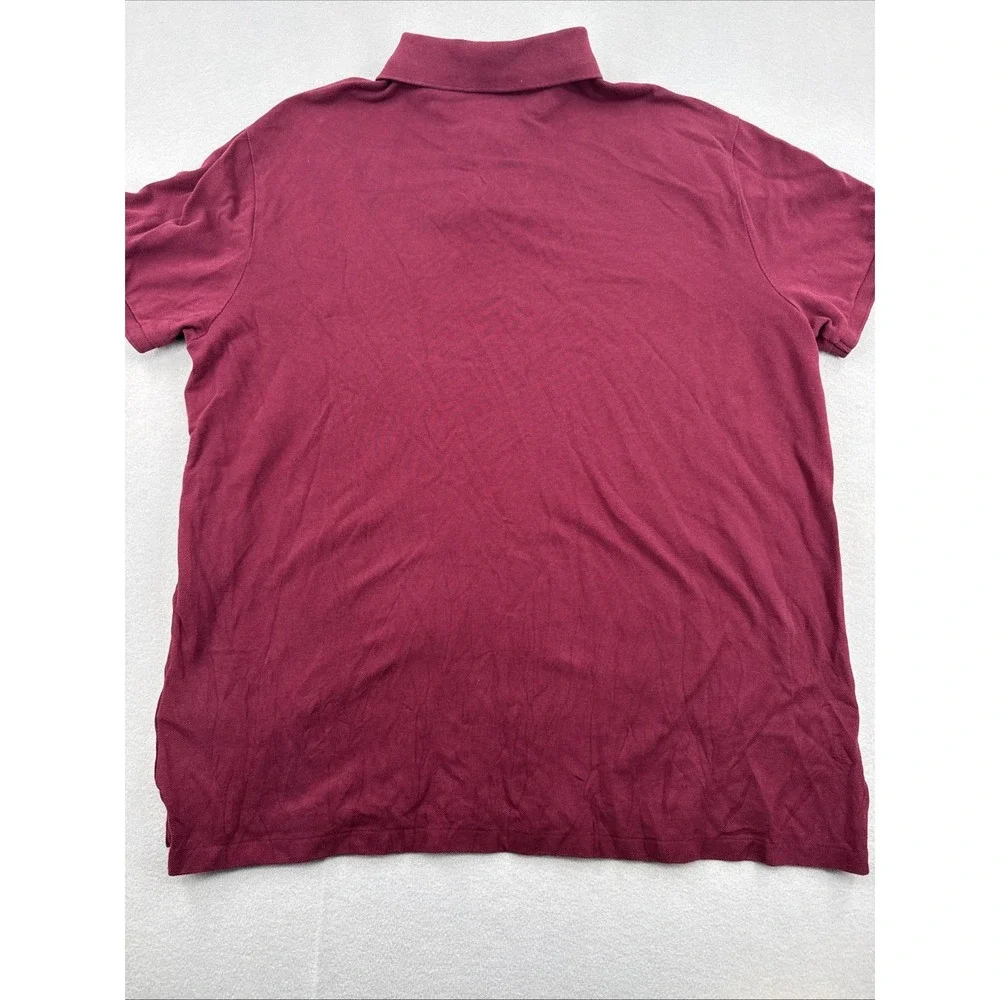 Polo Ralph Lauren Slim Fit Short Sleeve Pique Polo Mens XXL Maroon Red Preppy
